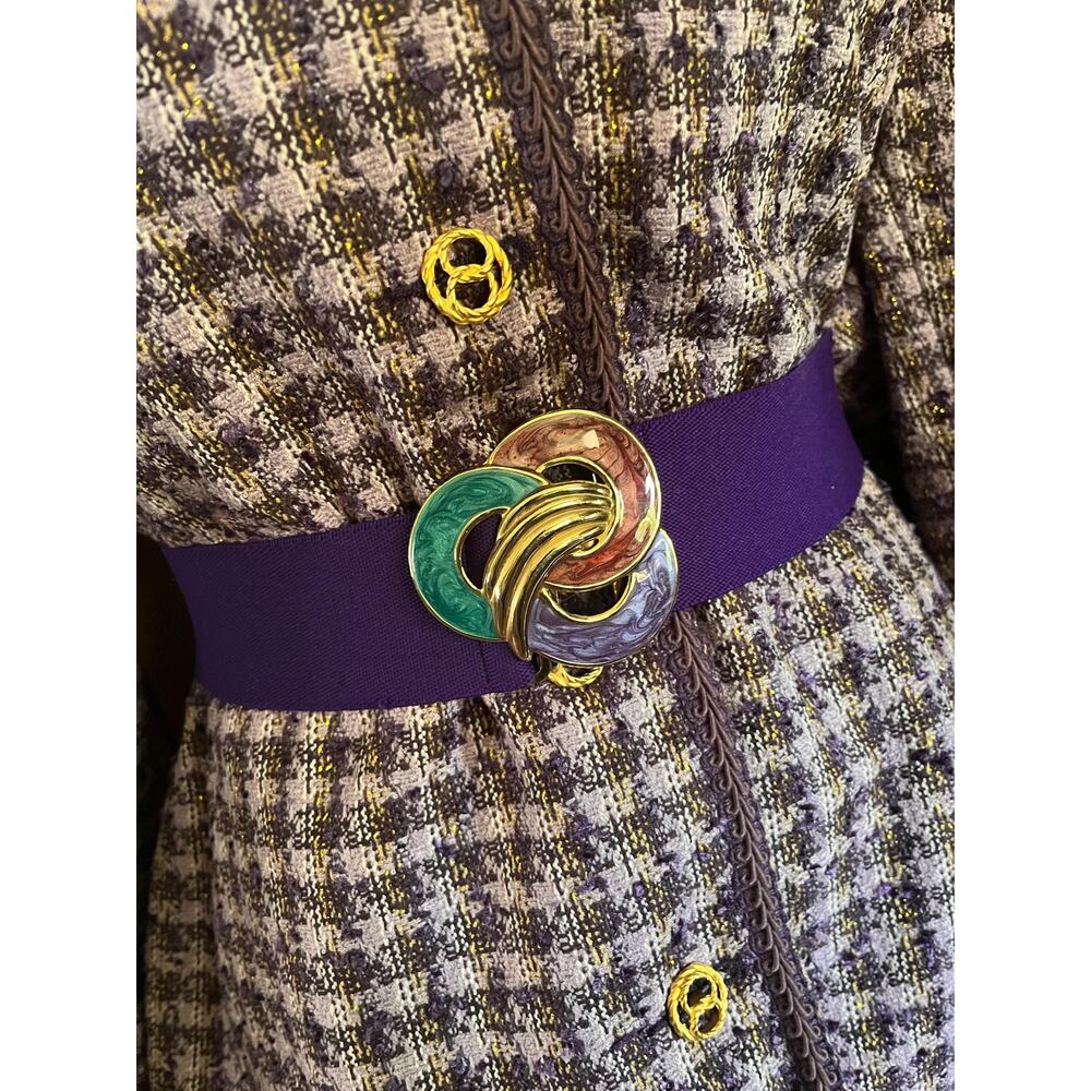 Vintage elastic belt in purple by Day Lor